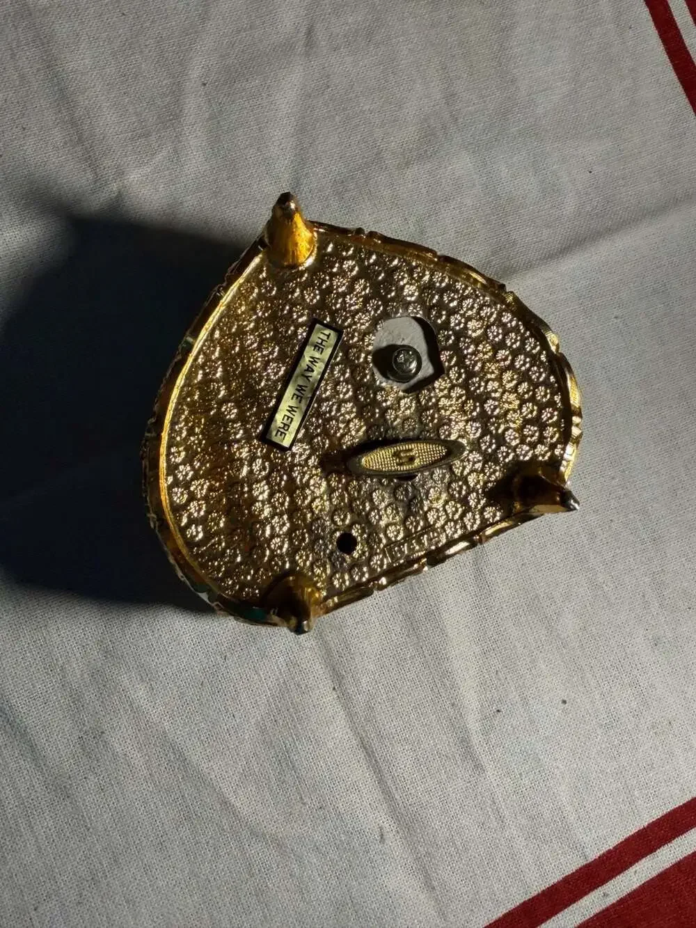 Vintage Heart-Shaped Sankyo Gold Tone Trinket Music Box Personalized Kate